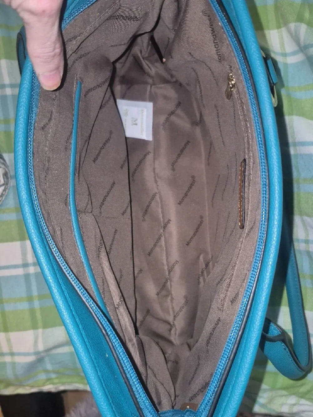 Sale NWT Montana West Teal Blue Tote and Wristlet Set with Patterned Strap